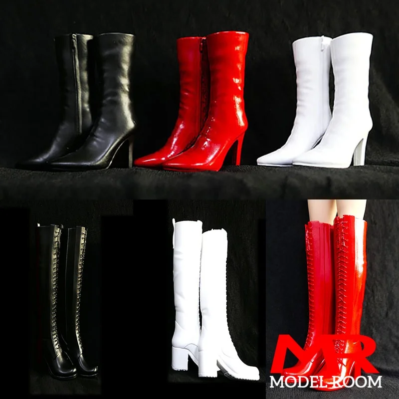 

TYM160 TYM161 1/6 Scale Female Plastic Glossy Boots Solid Shoes Model Fit 12'' Soldier Detachable Feet Action Figure Body Dolls