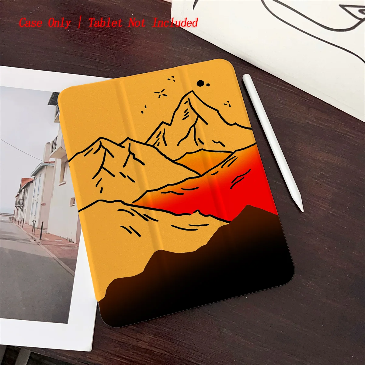 

Fresh & Simple Painted Volcano Scene Print iPad Case - 360° Rotating Book Style with Pen Slot, Compatible with Pro/Air/Mini