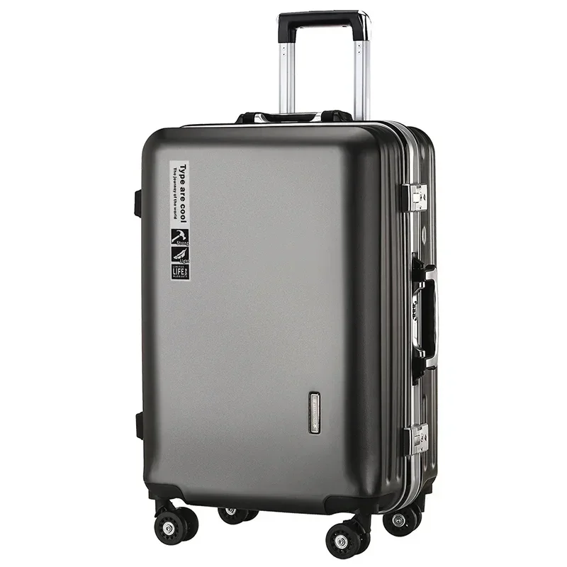 Aluminium Frame Suitcase on Wheels Business Zipper Carry-on Cabin Suitcase USB Port 28-inch Luggage Carrier Trolley Case