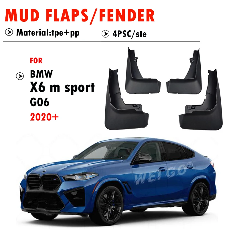 

For BMW X6 M Sport G06 Mudguard Fender Mud Flaps Guard Splash Mudflaps Car Accessories 4pcs 2020 2021 2022 2023 2024 2025 2026+
