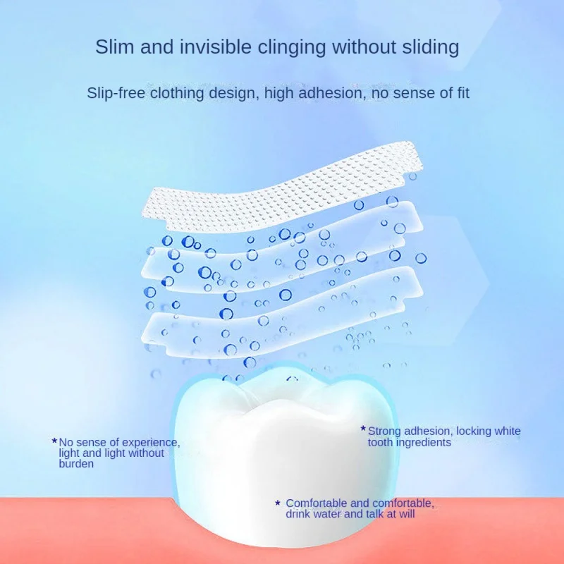 Menta abbagliante sbiancante strisce per denti adesivi per rimuovere giallo e macchie igiene igiene igiene orale confezione per la pulizia dentale da 14 paia