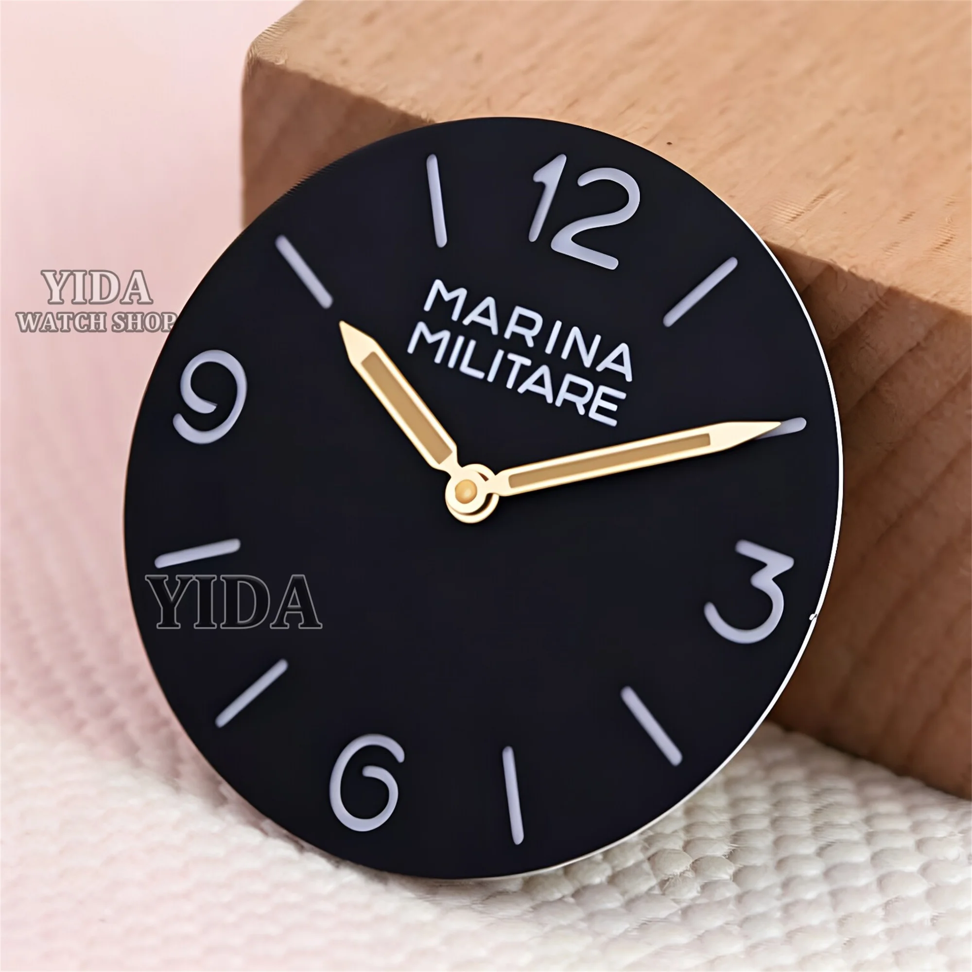 Vintage 39MM Watch Dial PAM Dial Hands Retro Green Luminous Pointers for PAM Case 6152 6154 ETA6497/6498/ST3600 Movement Parts