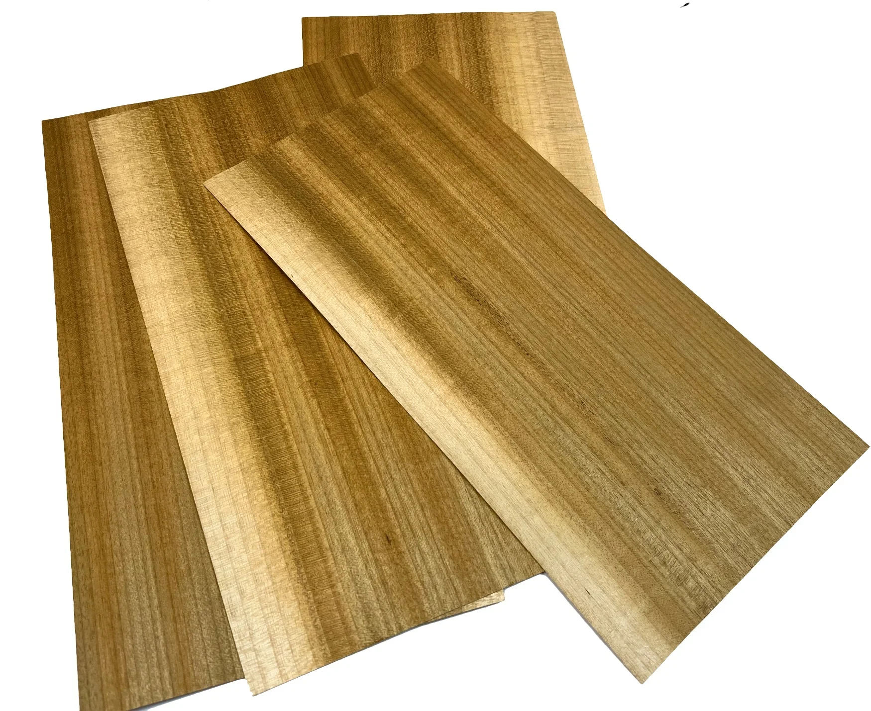 Chapa de madera de teca de hilo dorado Natural, Panel para muebles y armario, para marquetería, L:300x150mm T: 0,4-0,5mm, 4 unidades por lote