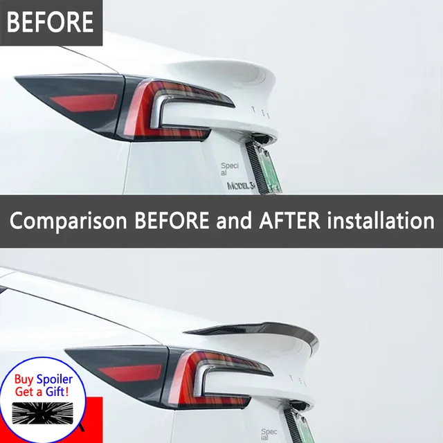 ABS Model 3 Highland 2024 2025 2026 Oryginalny Spoiler Do Tesla Model 3 Tylna Klapa Bagażnika Skrzydła Modyfikacja Części Zewnętrzne Samochodu Stylizacja Samochodowa
