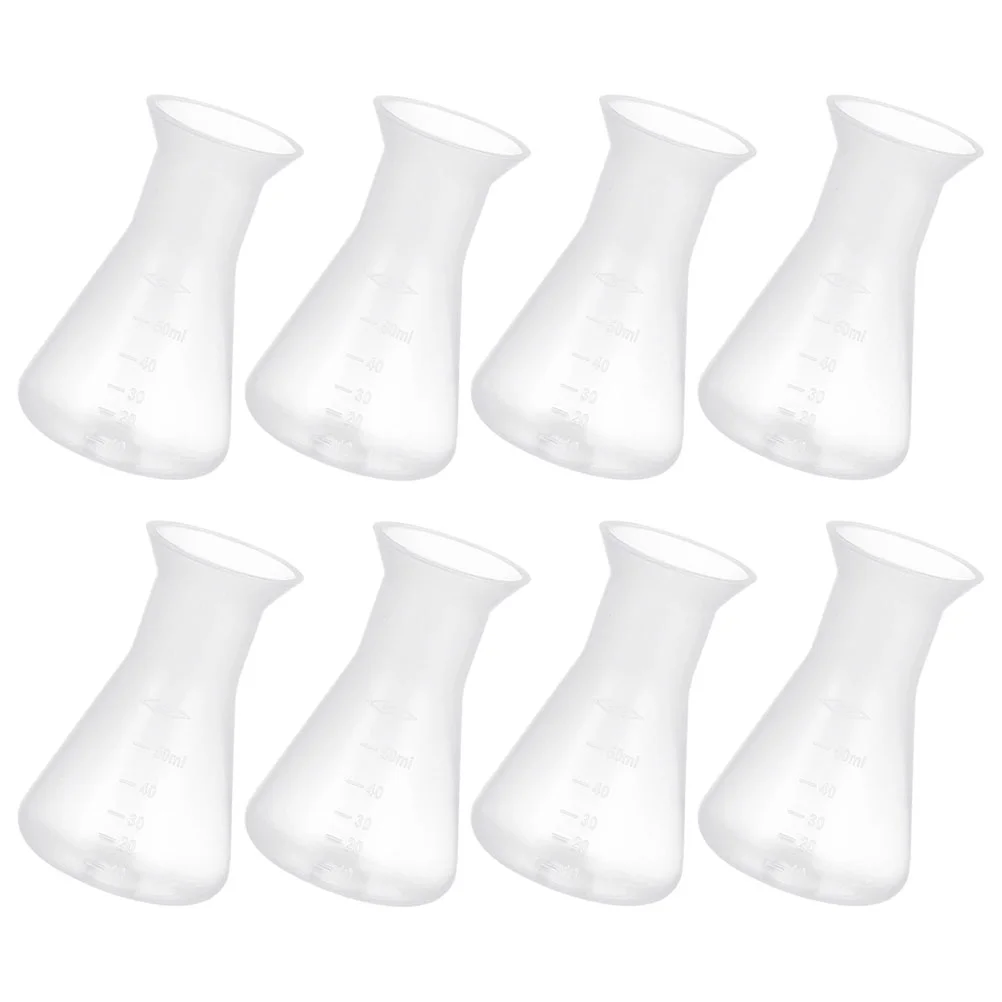 

8 Pcs Laboratory Flask Erlenmeyer for Experiment with Scale No Cover Conical Plastic Pp Chemistry Chemical Reusable