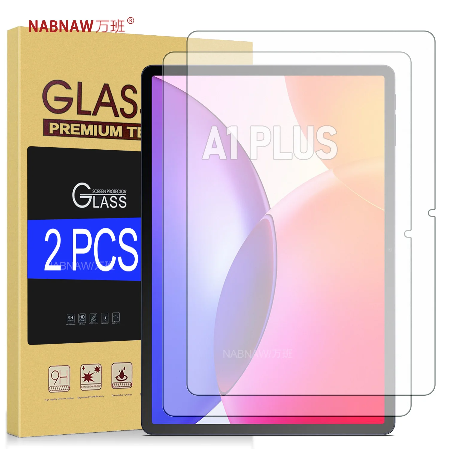 

On Tcl Tab A1 Plus Clear Tempered Glass Film Screen Protector For Tcl Tab A1Plus 12.2 Damage-Proof Easy Install 2-Pack
