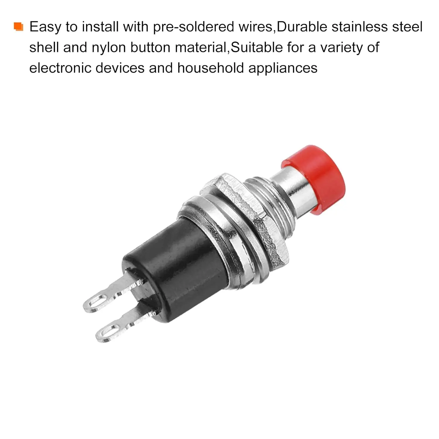 1A 250 فولت التيار المتناوب 7 مللي متر لحظة صغيرة مفتاح بـزر دفع PBS-110 لا أسود/أحمر زر التبديل مع لحام القدم للجهاز الإلكتروني