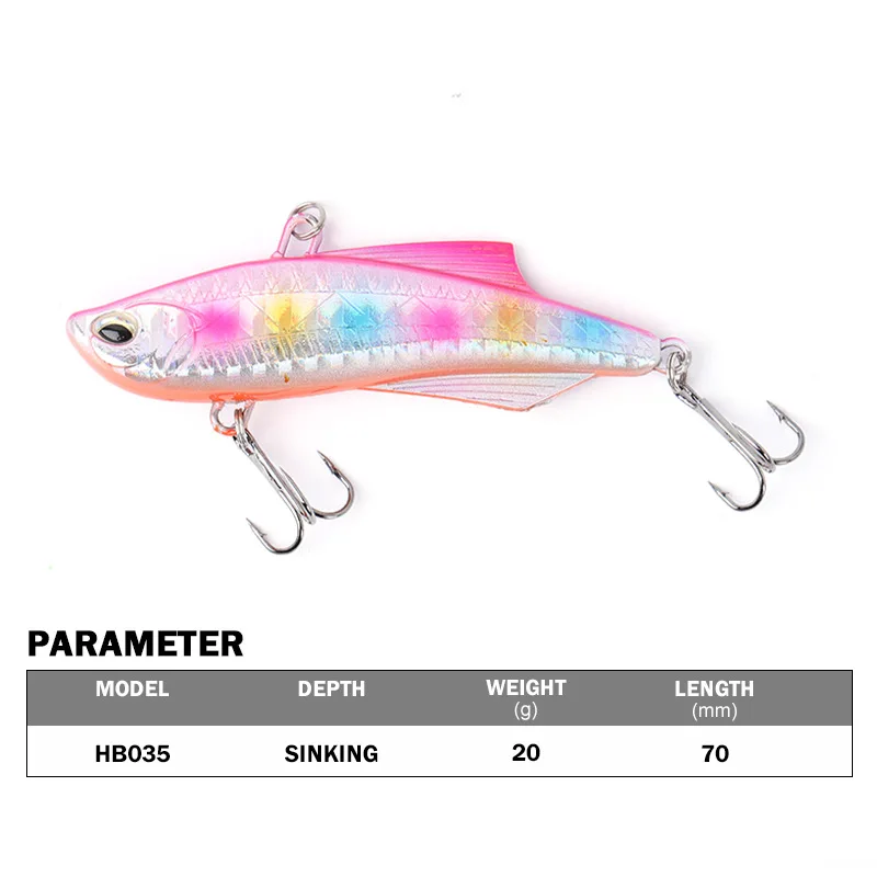 BILLINGS 1pcs  7cm/20g Plastic Double-Loop Artificial Lure Hard Lure VIB Vibrating Lures Freshwater and Saltwater Fishing Lures