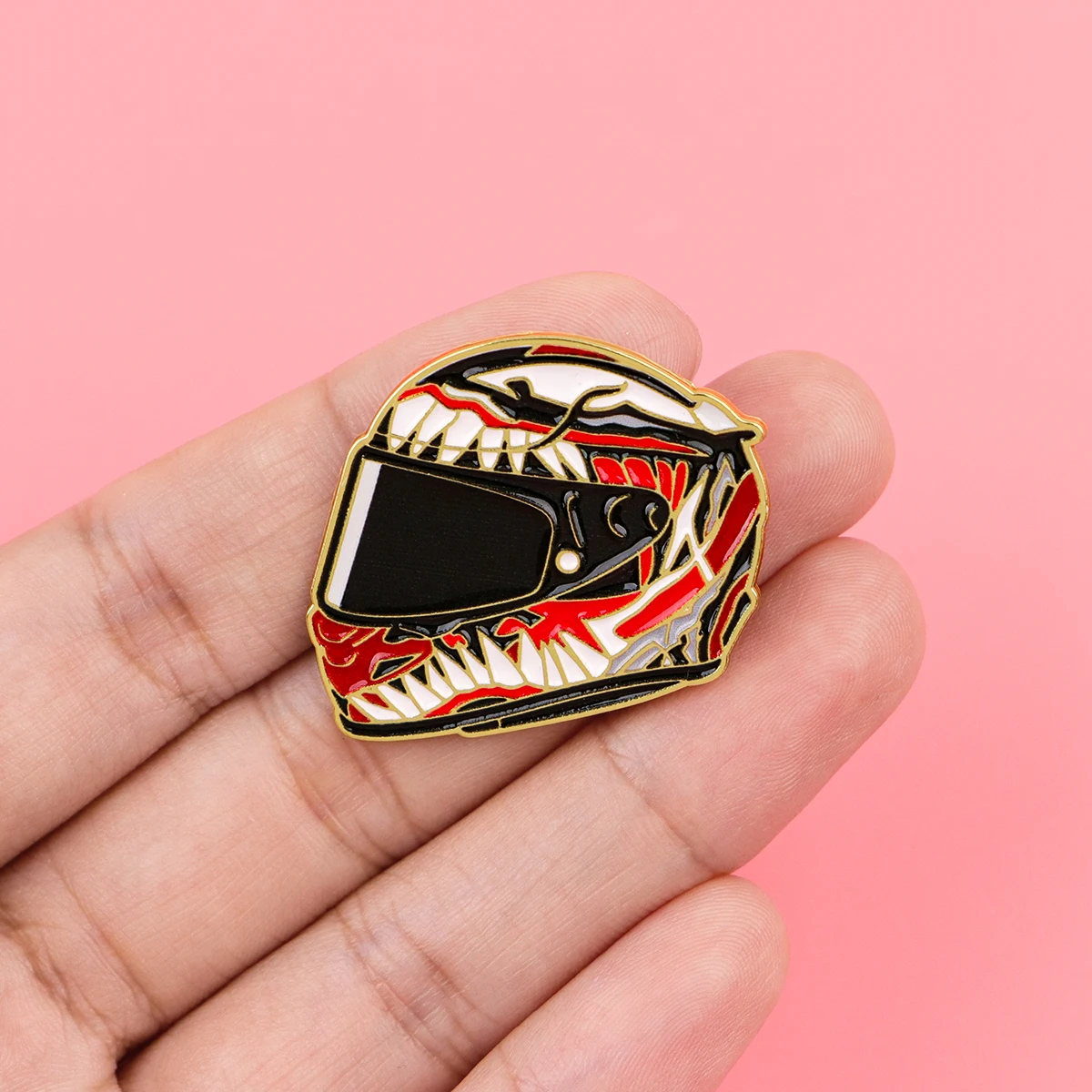 4pcs Cool Racing Helmet Enamel Pin Set Cartoon Brooch For Coat Women's Brooches Collar Lapel Pins Metal Badges Jewelry Gift