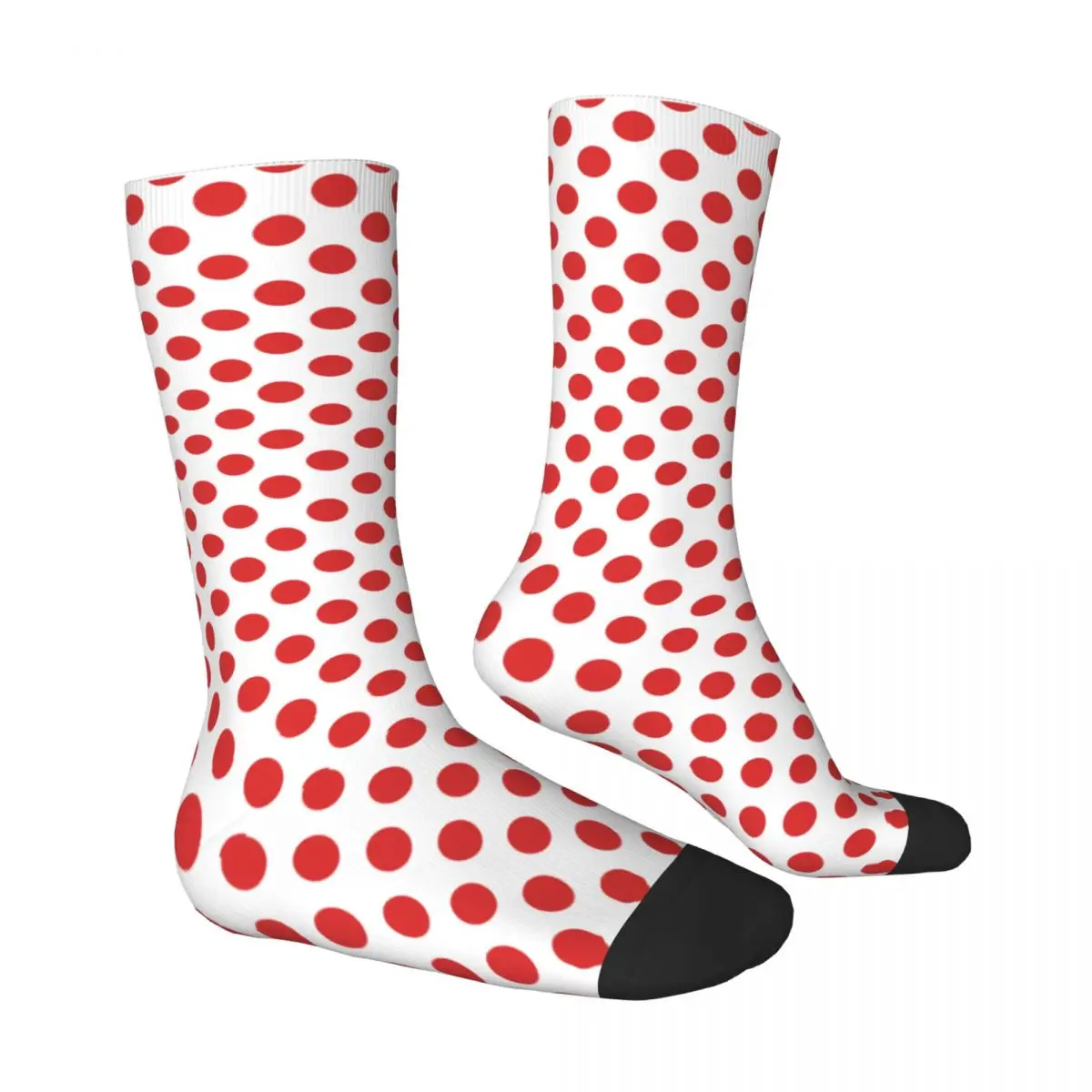 Men's Socks White And Red Polka Dot Stockings Spring Retro Quality Socks Design Running Non Skid Socks