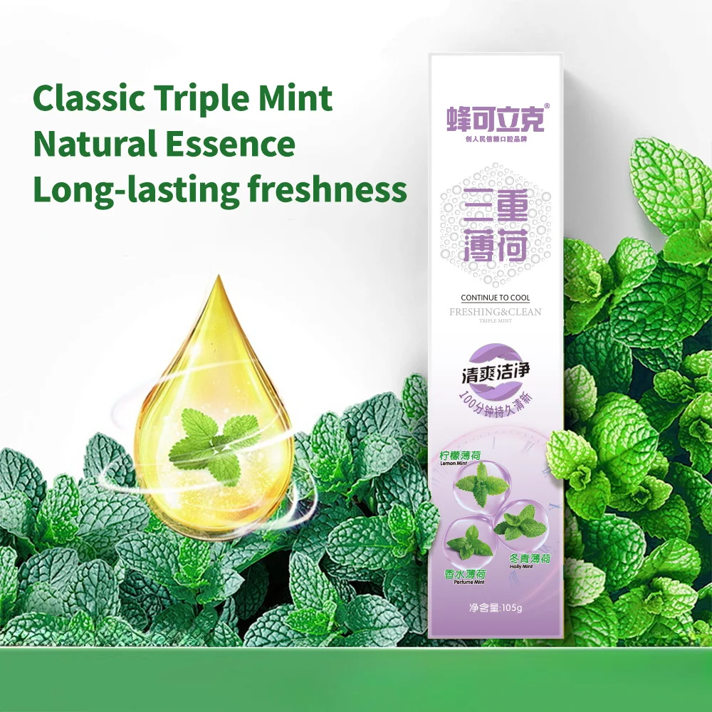 

Triple Mint 100 Minute Fresh Toothpaste Whitening Toothpaste Cool the Mouth Cleanses Freshens Teeth Reduces tartar stain removal