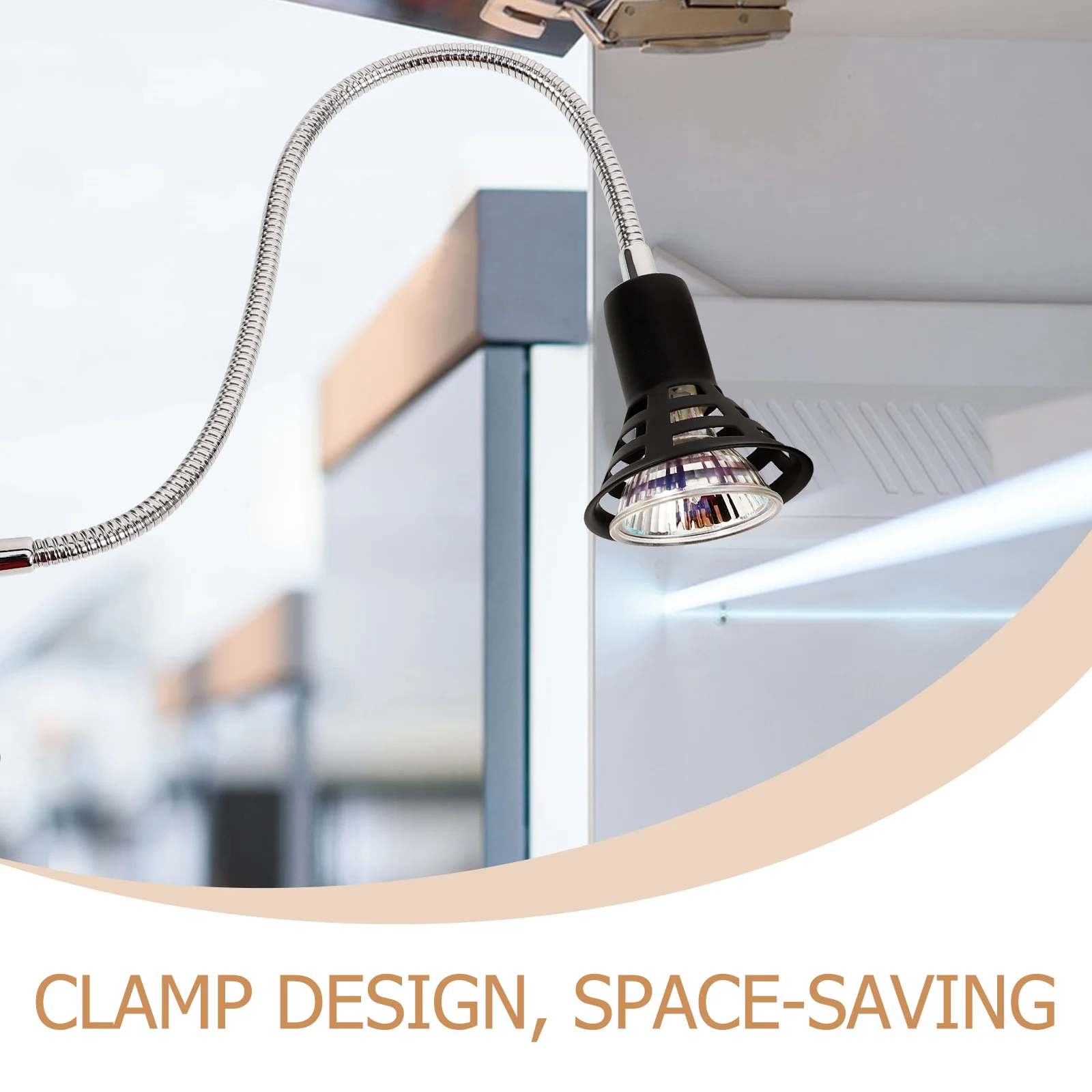 

Clamp Spotlight Small Mini Hose Lamp Space Saving Adjustable Cabinet Lighting Flat Bottom Durable Smooth Surface Jewelry