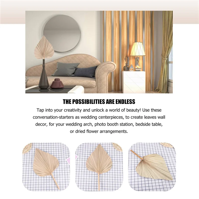 A35R Folhas de Palmeira Secas Decoração de Quarto 40 Peças - 18 Polegadas H X 10 Polegadas W Grande Decoração de Folha de Palmeira Natural Para Um Lindo Look Boho