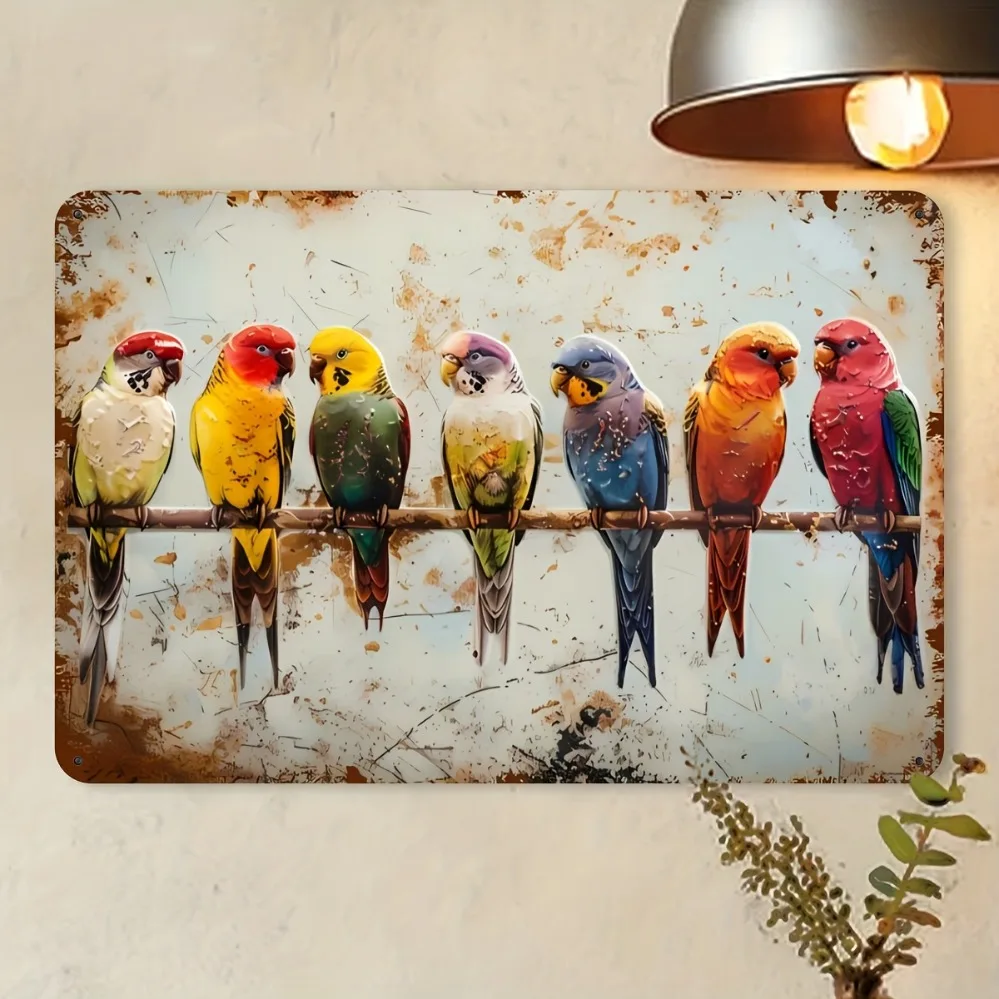Kreatives Vintage-Vogel-Metallschild – lustige Vogeltier-Wandkunst-Dekoration für Zuhause, Schule, Bar, Garage und Innen-/Außendekoration