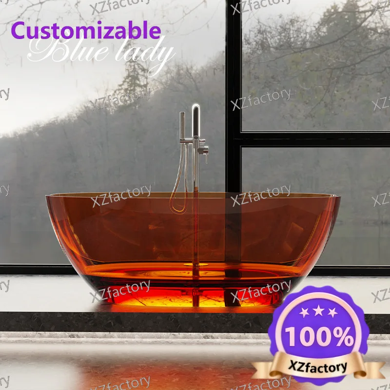 Factory Direct 2026 Top Rated Transparent Resin Crystal Bathtub Home Hotel Homestay Freestanding