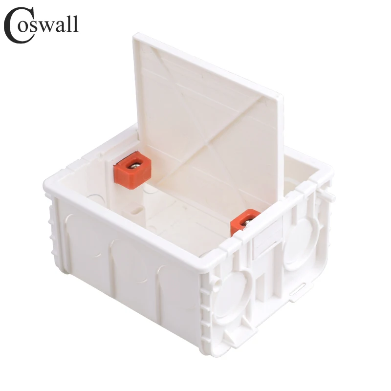 COSWALL 86 Type Internal Mounting Box With Wall Blank Panel Blind Cover Dustproof Distinguish Between Weak and Strong Current