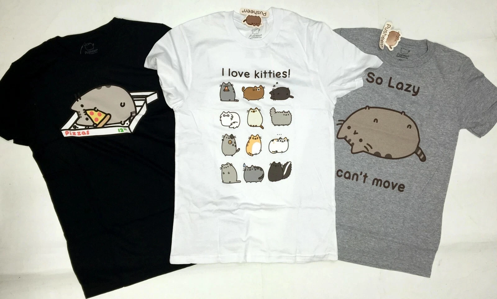 Pusheen The Cat Themed Bedrucktes Muster-T-Shirt aus reiner Baumwolle 2026 Sommer Herren Damen Oversized Streetwear Y2k Style Kleidung