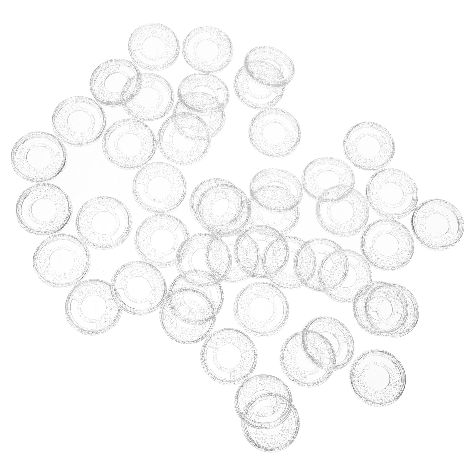 

50pcs 28mm Plastic Binder Discs Mushroom Hole Expansion Rings for Planners Notebooks Office School Supplies White Sparkle Round