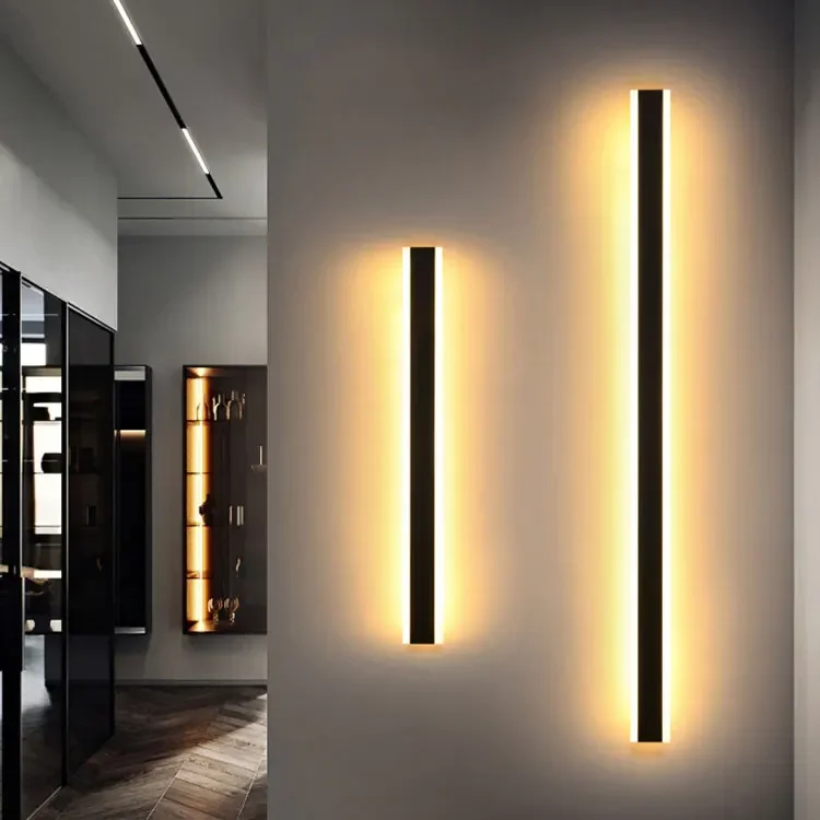 Modern Outdoor Linear with Light Waterproof IP65 3000K Warm White Garden Wall Long Emitting Diode Outdoor Wall Light