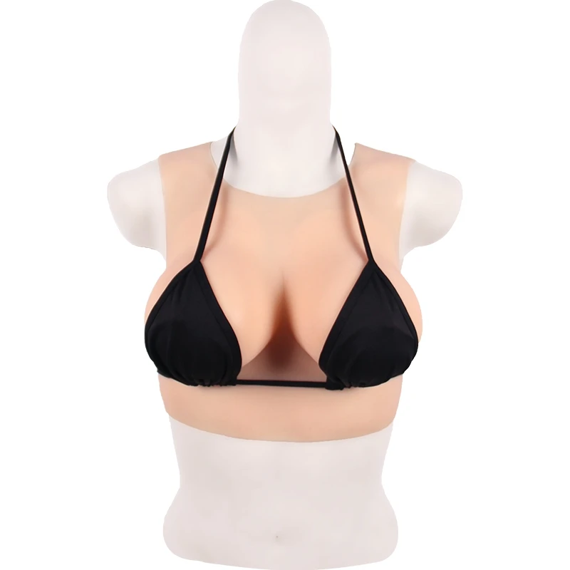 Round Collar Neck Fake Artificial C/D/F CUP Boobs Realistic Silicone Breast Forms Crossdresser Shemale Transgender Drag Queen 1G