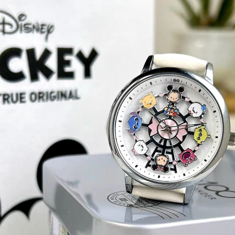 Disney Watch Mickey Minnie Mouse Cartoon 360 Degrees Rotation Rousel Dial Wristwatch детский рюкзак девочек