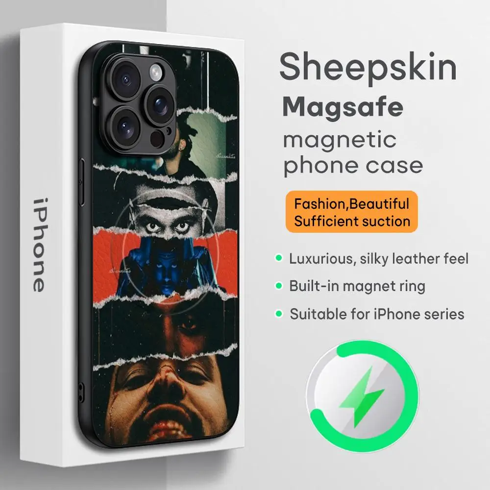 

Hot The W-Wee-knd Star-boy Phone Case For iPhone 16 15 14 13 12 11 Plus Pro Max High-end Luxury Magsafe Sheepskin
