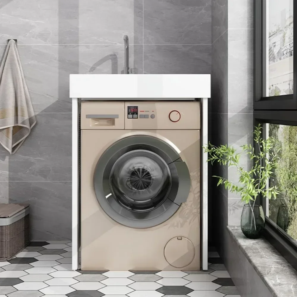 Space aluminium wasmachine geïntegreerde kast, balkon, klein meubel met wasbord, wastafel, combinatie metgezelschrank