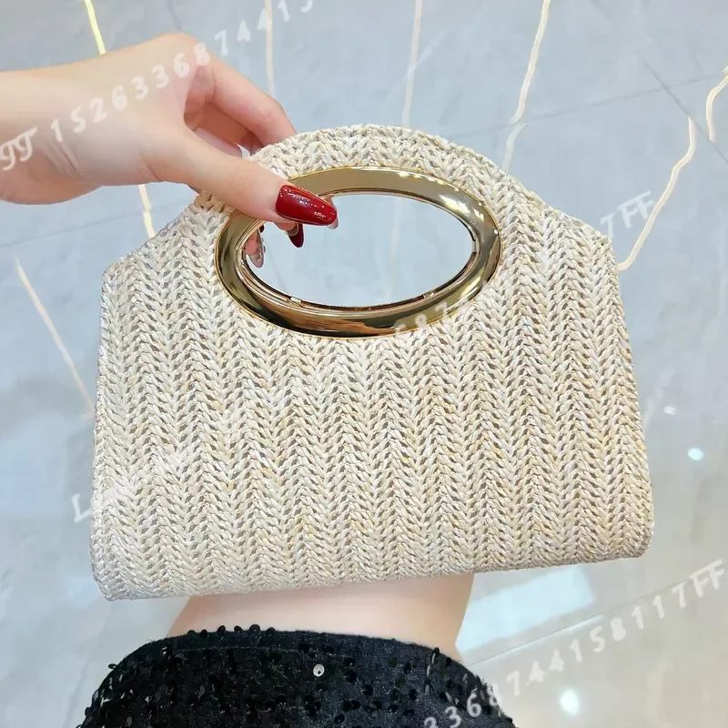 New Fashion Woven Pattern Clutch Bag for Women Versatile Simple Niche Messenger Handbag