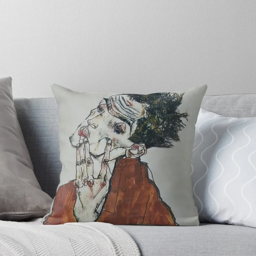 egon schiele best paintings, egon schiele artwork Throw Pillow Christmas Covers Pillowcase Cushion pillow