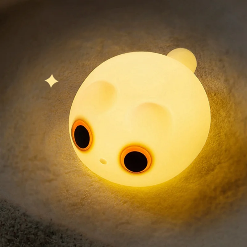 

ABCL Cat Silicone Night Light USB Rechargeable Desk Bedside Sleep Night Lamp Pet Birthday Gift Night Light