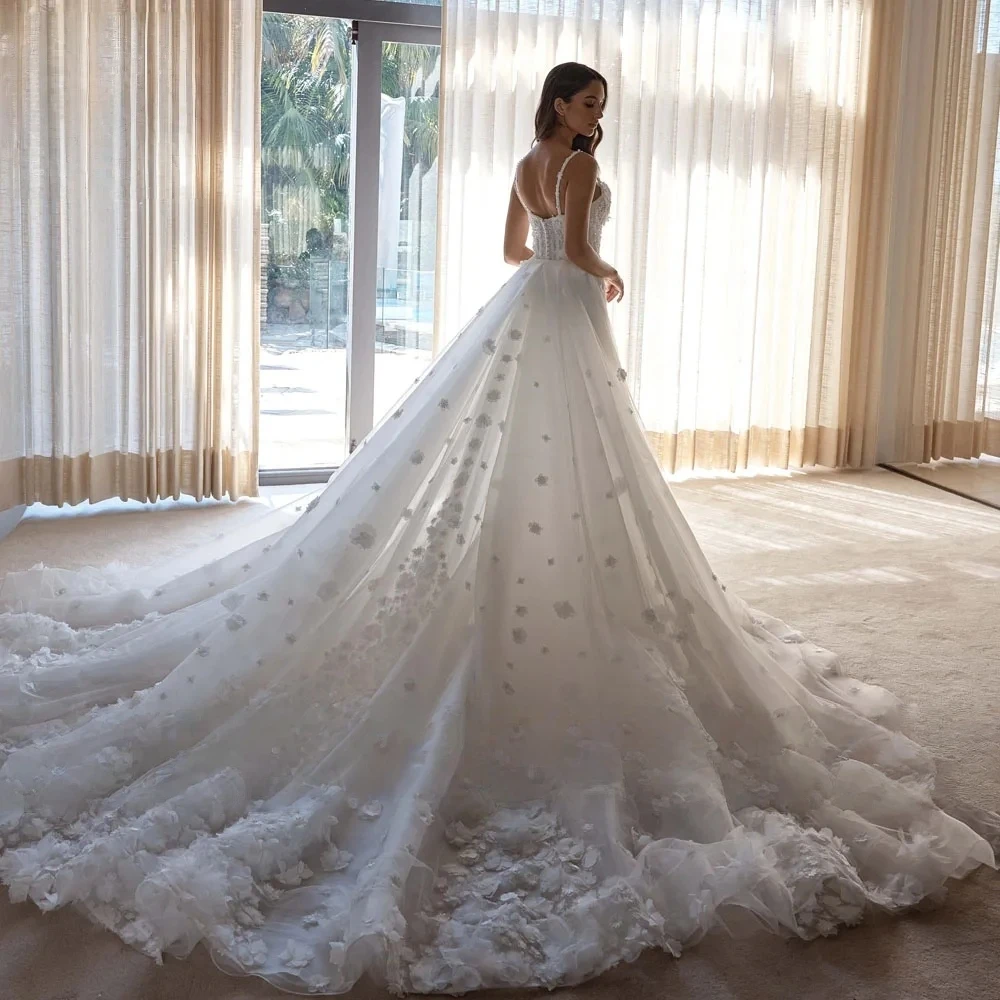 Mermaid Sexy Wedding Dresses Sweetheart Vestido De Novia Lace 3D Flowers Detachable Train Vintage Custom Made Bridal Gown