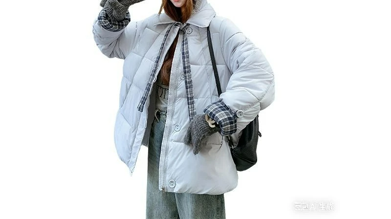 سترة منقوشة فضفاضة من القطن 2025 معطف شتاء جديد من القطن السميك #6