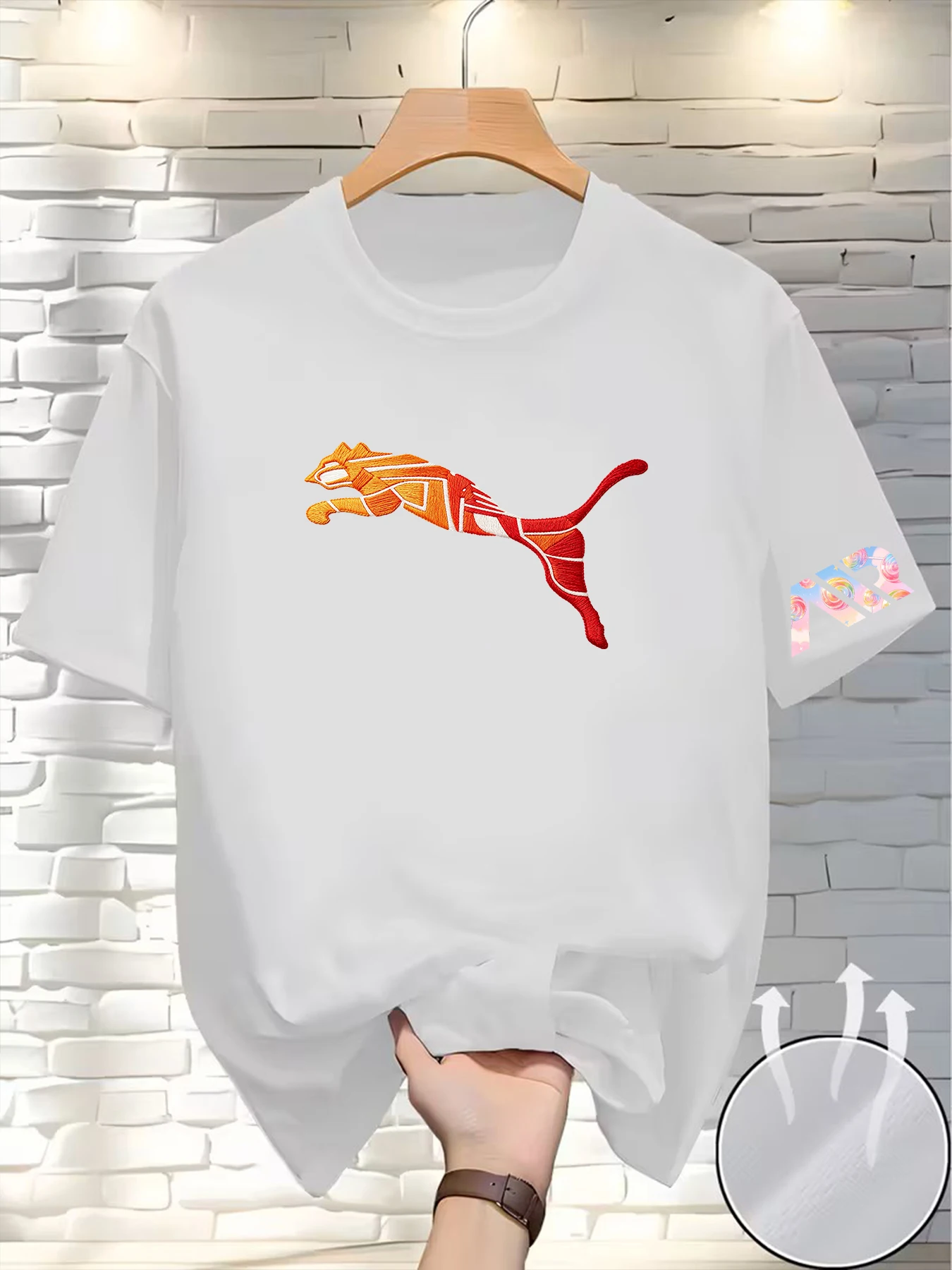 Summer Trend Men's T-shirt Top Casual Loose Fit Crewneck T-shirt Pattern Printed Round Neck Short Sleeved Homme Vêtement