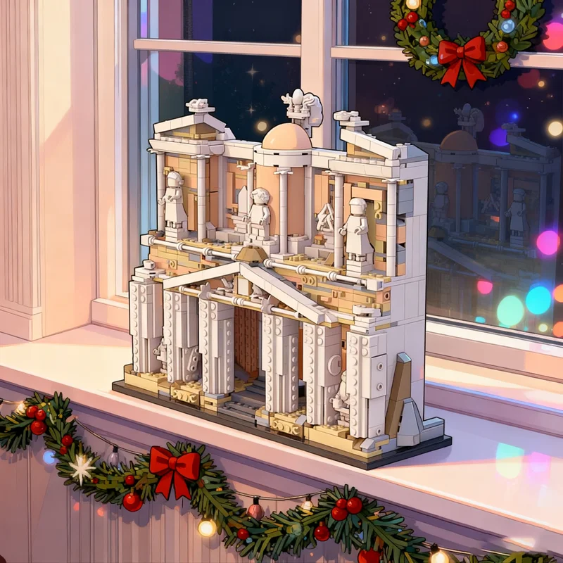 1556 Uds. MOC Petra Jordan templo del Tesoro el Santos Indiana Jones modelo de construcción regalo de Navidad juguetes bloques construcción educación
