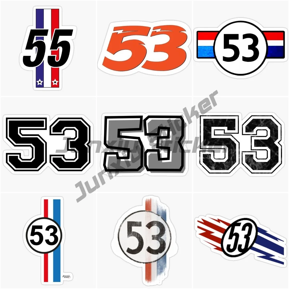 1 Piece Decals Exterior Accessories Creative Car Sticker Herbie The Love Bug 53 Motorcycle Car Window Decal