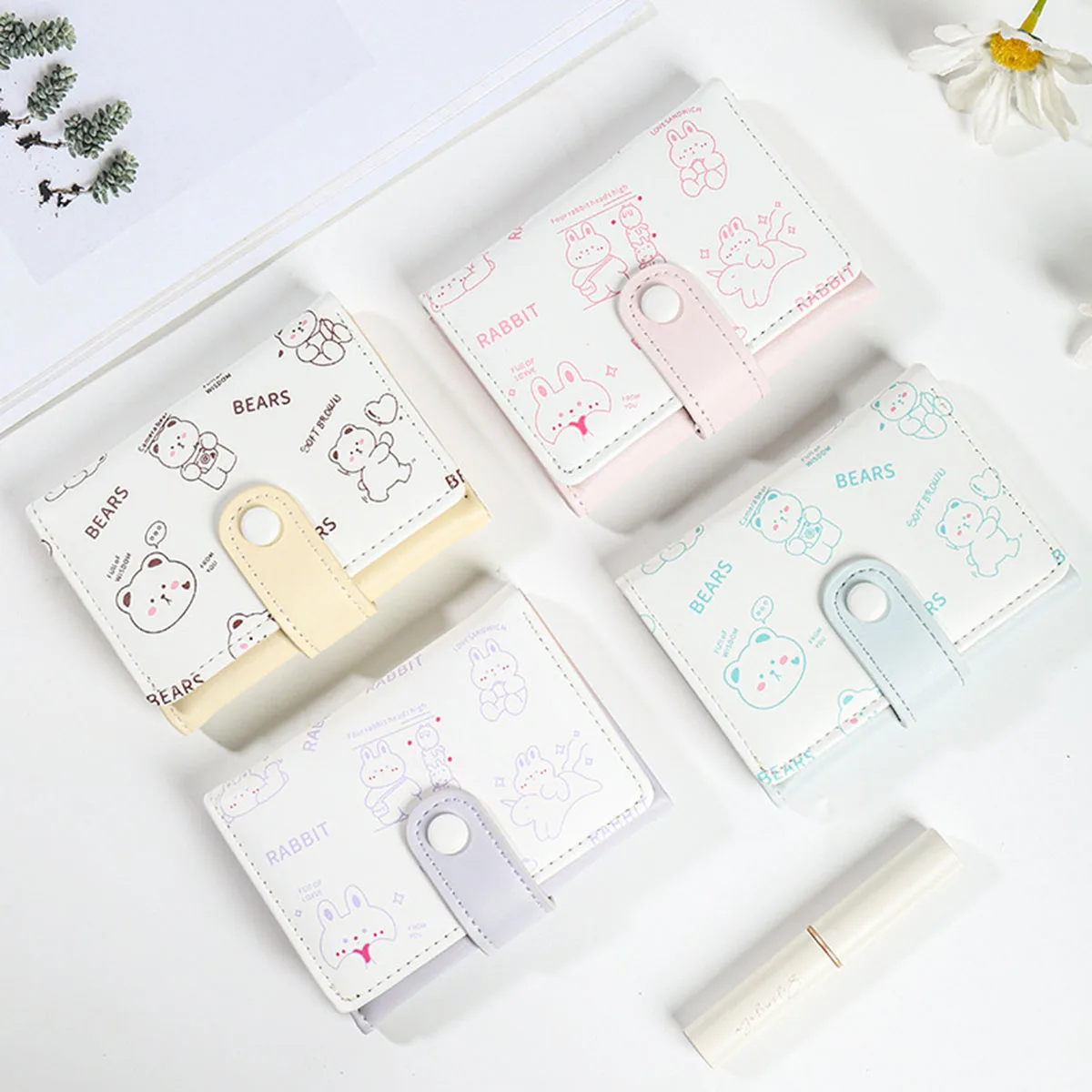 

Ladies Short Wallet Cartoon Cute Multi-Card Slot Coin Purse for Women Compact Fashionable Wallet