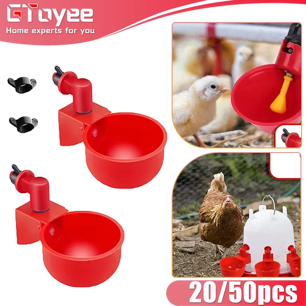 

Automatic Drinking Cup for Chicken Plastic Poultry Waterer Chicken Feeder Chicken Waterer for Chickens Ducks Geese and Quails