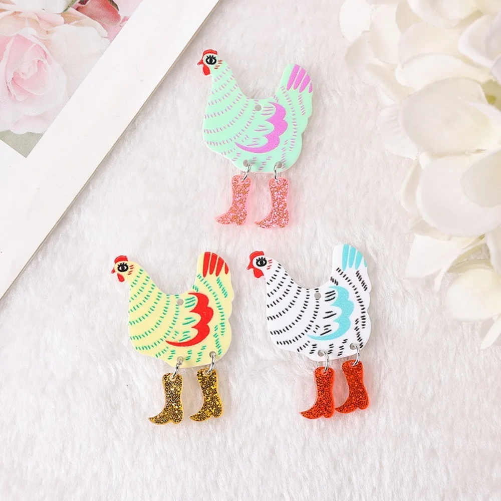 Cute Funny Easter Chicken Hen Keychain Animal Keyring Pendants for Women Girls Handbag Accessories DIY Jewelry Gifts