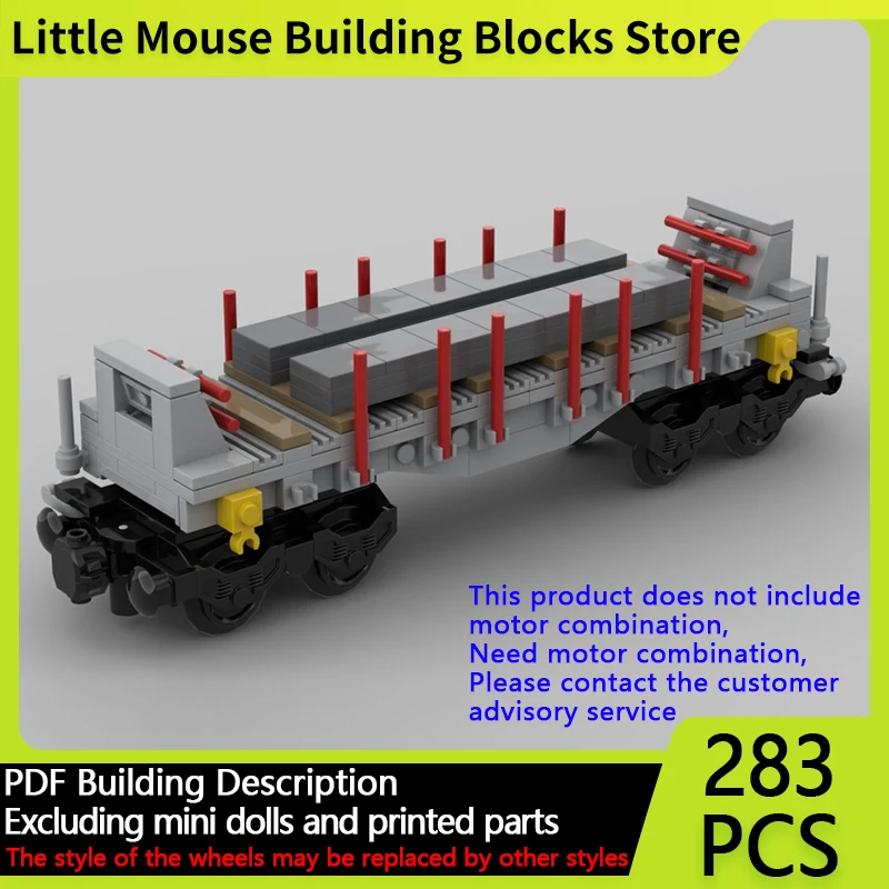 

City Car Model MOC Building Bricks Rmm Type Flat Freight Wagon Modular Technology Gifts Holiday Assemble Children Toys Suit