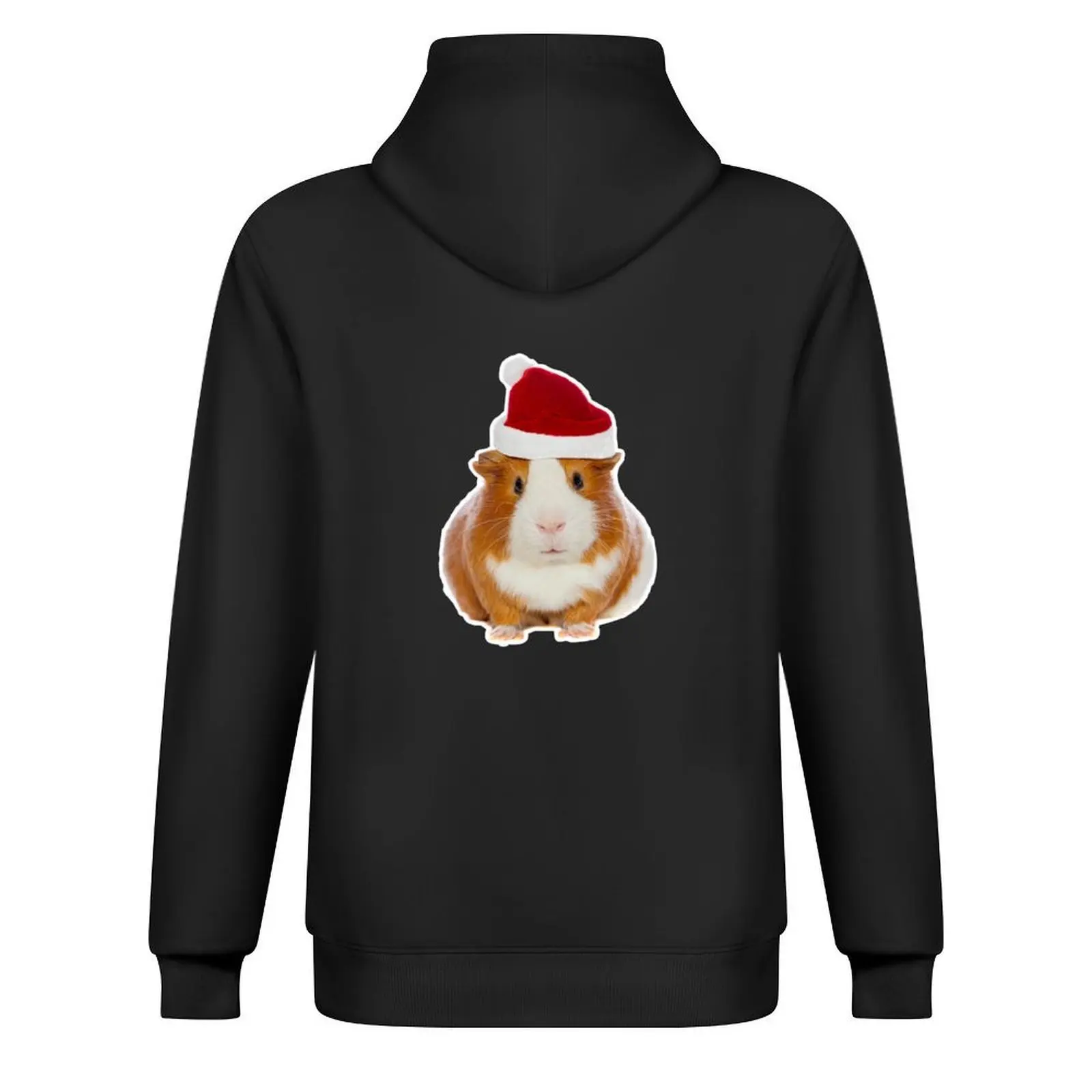 عيد الميلاد خنزير غينيا في قبعة سانتا هوديي الرجال قميص العرق الملابس الشتوية الذكور الملابس الخريف رياضية #3