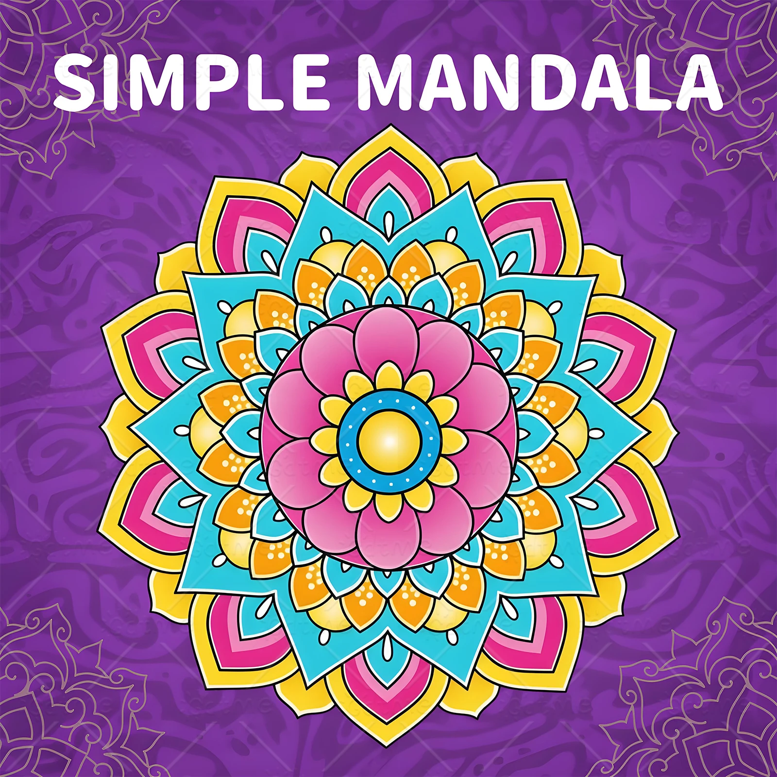 SIMPLE MANDALA Coloring Book Simple Joys Stress Relief Drawing Book Perfect Gift for Party and Birthday Christmas