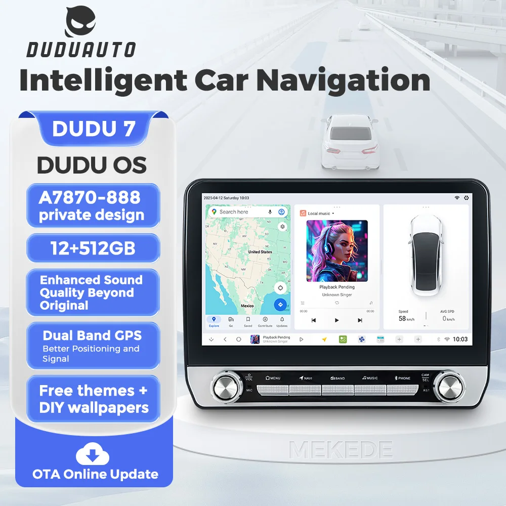 MEKEDE DUDU7 Android Car Video Radio DVD Player Multimedia Stereo 2Din WIFI for Universal Benz BMW Toyota 10.1inch with two Knob