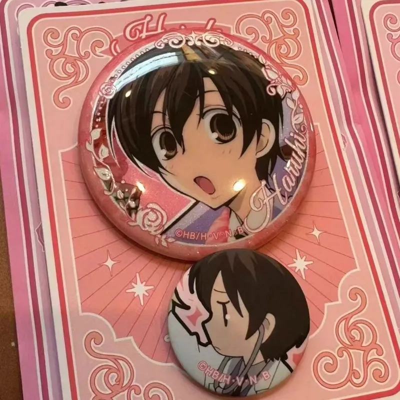 Ouran High‑School Host Club Badge Keychain Haruhi Fujioka Collectible Display and Merch Photoshoot Prop Anime Outfit Accessories