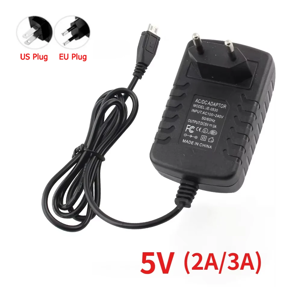 

Адаптер питания Micro USB 5 В постоянного тока 2 А 3 А А Адаптер питания переменного/постоянного тока с вилкой европейского/американского стандарта, зарядное устройство 220 В до 5 В для Raspberry Zero Tablet