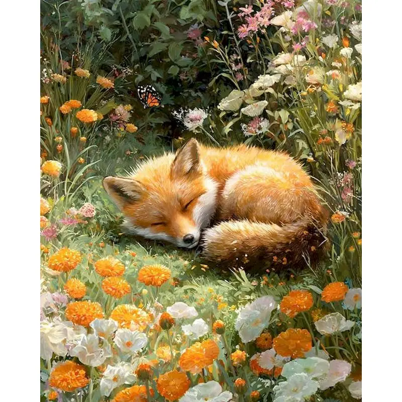 GATYZTORY Painting By Numbers Acrylic Fox Paint Pictures By Numbers Drawing Watercolor Adult Coloring