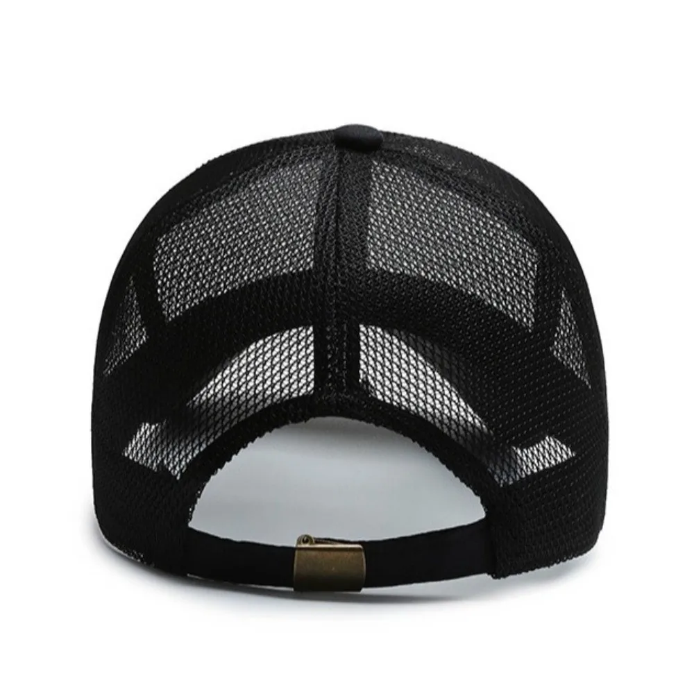 Adjustable Full Mesh Baseball Cap Sun Protection Openwork Quick Dry Baseball Cap Polyester Soild Color Hollow Out Baseball Cap