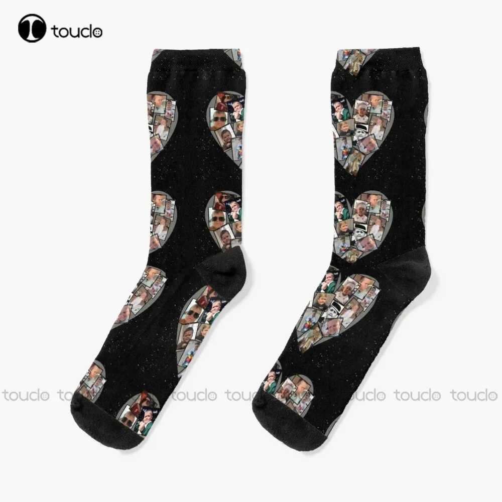 Hasbulla Heart Collage Hasbulla Magomedov Socks Womens Black Fun Socks 360° Digital Print Unisex Adult Teen Youth Socks Gift