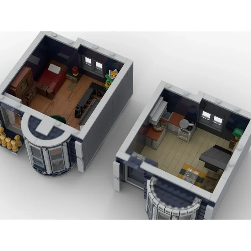 Moc اللبنات الفيكتوري تاون هاوس التكنولوجيا وحدات الطوب نموذج هدايا عيد الميلاد اللعب DIY مجموعات الجمعية