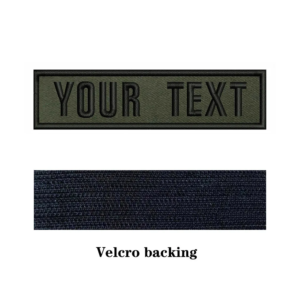 Army Green National Flags 10X2.5cm Embroidery Custom Name Patch Stripes Badge Iron On Or Patches
