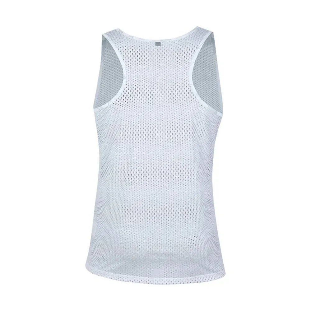 Mens Vest Mesh Running Breathable Sleeveless Quick-Dry Workout Marathon Tank Top Racerback Trendy Geometric Sporty Undershirt
